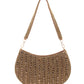 Rajwada Bronze Stone and Beads Embroidered Half Moon Hand Bag for Women