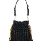 Rajwada Black Beads Embroidered Tassels Potli Bag for Women
