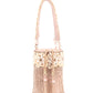 Rajwada Peach Shell and Beads Embroidered Cylindrical Tassels Clutch for Women