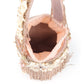 Rajwada Peach Shell and Beads Embroidered Cylindrical Tassels Clutch for Women