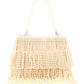 Rajwada Cream Full Pearls Embroidered Tassels Hand Bag for Women