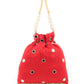Rajwada Red Beads and Mirror Embroidered Potli Bag for Women