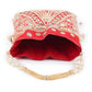 Rajwada Red Beads and Mirror Embroidered Potli Bag for Women
