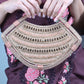 Rajwada Rose Gold Beads and Stone Embroidered Clutch for Women