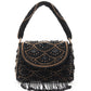 Rajwada Black and Gold Beads Embroidered Clutch for Women
