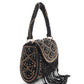 Rajwada Black and Gold Beads Embroidered Clutch for Women