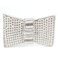 Rajwada White Pearl Beaded And Silver Rhinestone Clutch.