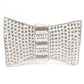 Rajwada White Pearl Beaded And Silver Rhinestone Clutch.