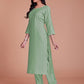 Rajwada - Light Green Woven Stitched Kurta Set
