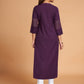 Rajwada Women Violet Silk Blend Straight Cut Stitched Kurta