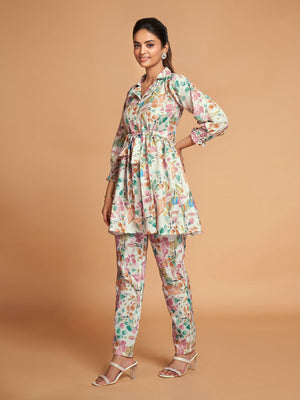 Multicolor Rayon Printed Stitched Co Ord