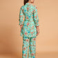 Sea Green Rayon Printed Stitched Co Ord