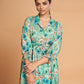 Sea Green Rayon Printed Stitched Co Ord