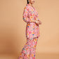 Pink Rayon Printed Stitched Co Ord
