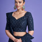 Rajwada Women Teal Georgette Embroidered Semi Stitched Lehenga With Unstitched Blouse