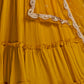 Mustard Faux Georgette Embroidered Semi Stitched Lehenga Choli