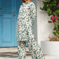Rajwada White and Blue Cotton Printed Co Ord Set for Women