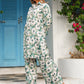 Rajwada White and Blue Cotton Printed Stitched Co Ord Set for Women