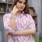 Rajwada White and Pink Cotton Printed Co Ord Set for Women