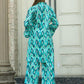 Rajwada Blue Cotton Printed Stitched Co Ord Set for Women