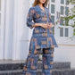 Rajwada Blue Cotton Printed Stitched Co Ord Set for Women