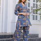 Rajwada Blue Cotton Printed Stitched Co Ord Set for Women