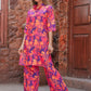 Rajwada Purple and Pink Cotton Printed Stitched Co Ord Set for Women