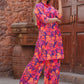 Rajwada Purple and Pink Cotton Printed Co Ord Set for Women