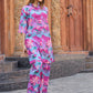 Rajwada Pink and Purple Cotton Printed Co Ord Set for Women