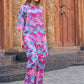 Rajwada Pink and Purple Cotton Printed Stitched Co Ord Set for Women