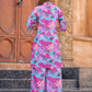 Rajwada Pink and Purple Cotton Printed Co Ord Set for Women