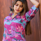 Rajwada Pink and Purple Cotton Printed Co Ord Set for Women