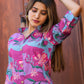 Rajwada Pink and Purple Cotton Printed Stitched Co Ord Set for Women