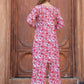 Rajwada Red Cotton Printed Stitched Co Ord Set for Women