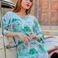 Rajwada Green and Blue Cotton Printed Co Ord Set for Women