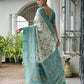 Rajwada Off White And Light Blue Silk Blend Printed Saree For Women