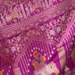 Rajwada Off White And Magenta Silk Blend Printed Saree For Women