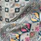 Rajwada Off White And  Dusty  Blue Silk Blend Printed Saree For Women