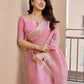 Rajwada Baby Pink Silk Blend Printed Saree For Women