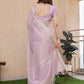 Rajwada Dusty Lavender Silk Blend Printed Saree For Women