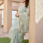Rajwada Light Pista Green Silk Blend Printed Saree For Women