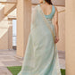 Rajwada Light Pista Green Silk Blend Printed Saree For Women