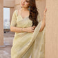 Rajwada Light Yellow Silk Blend Printed Saree For Women
