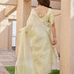 Rajwada Light Yellow Silk Blend Printed Saree For Women