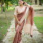 Rajwada Brown Silk Blend Printed Saree For Women