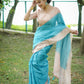 Rajwada Light Blue Silk Blend Printed Saree For Women