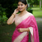 Rajwada Pink Silk Blend Printed Saree For Women