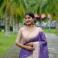 Rajwada Royal Purple Silk Blend Printed Saree For Women