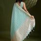 Rajwada Aqua Blue Silk Blend Printed Saree For Women