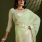 Rajwada Pista Green Silk Blend Printed Saree For Women